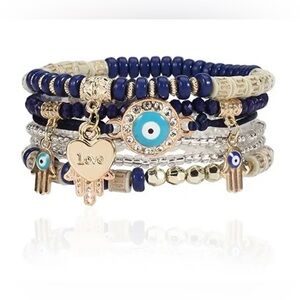 🔥4 For $25🔥

New 6pcs Bohemian Chic Multilayer Evil Eye Lucky CharmBracelet